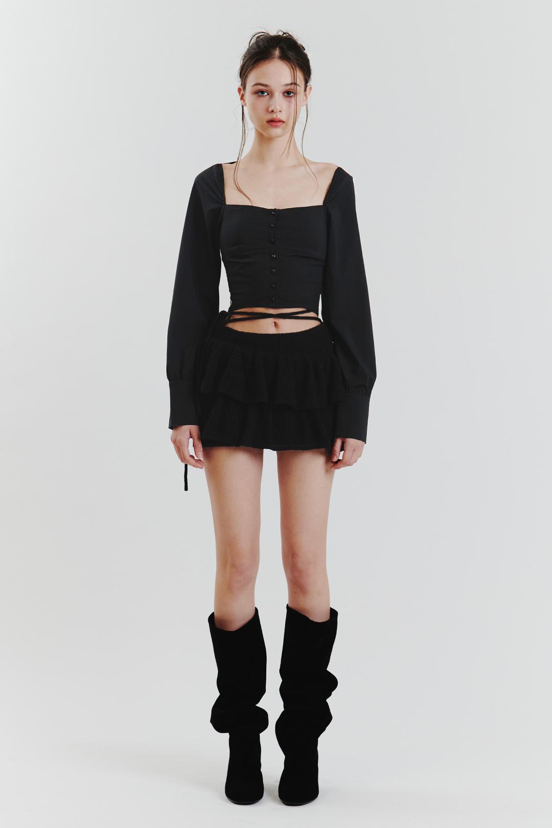 [11/25~] ANGELA KNIT SKIRT black