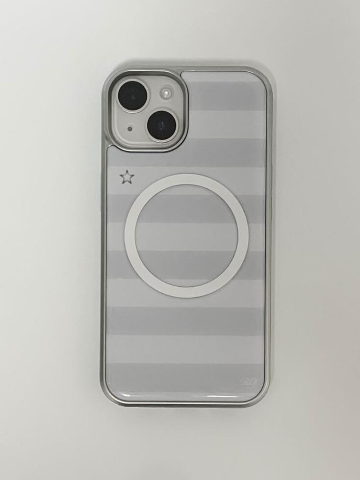그레이 스트라이프 에폭시 맥세이프 폰케이스