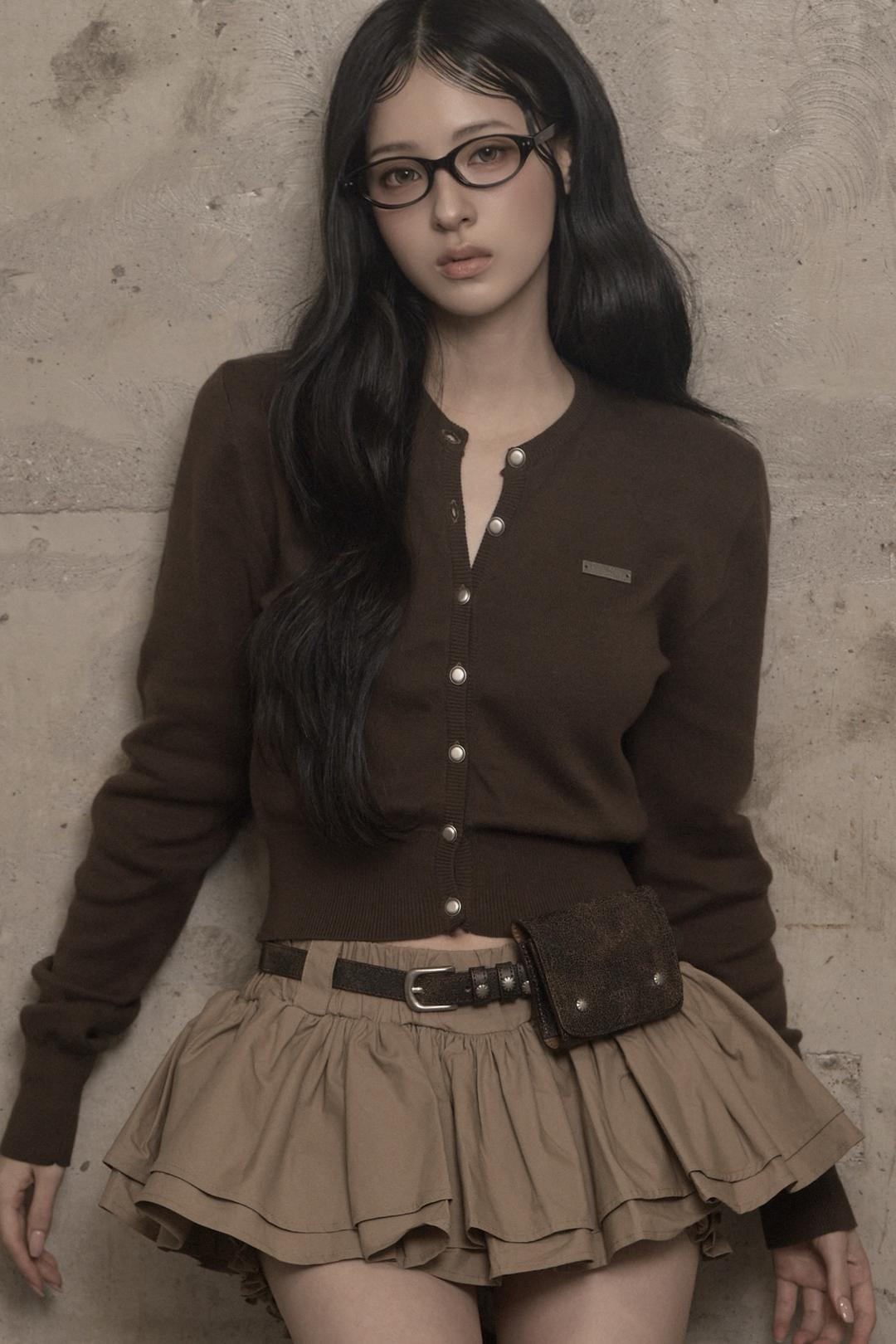 Signature Knit Cardigan (brown)