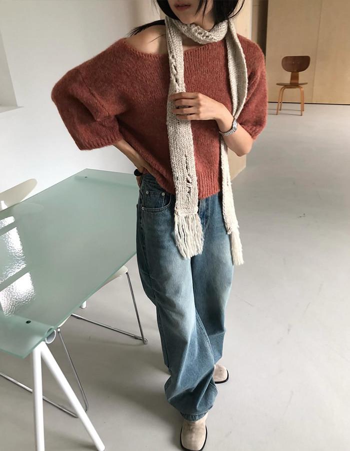 르에브 알파카 울 하프 니트