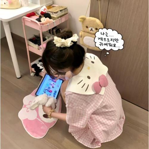 헬로키티 핑크 카라 드림원피스