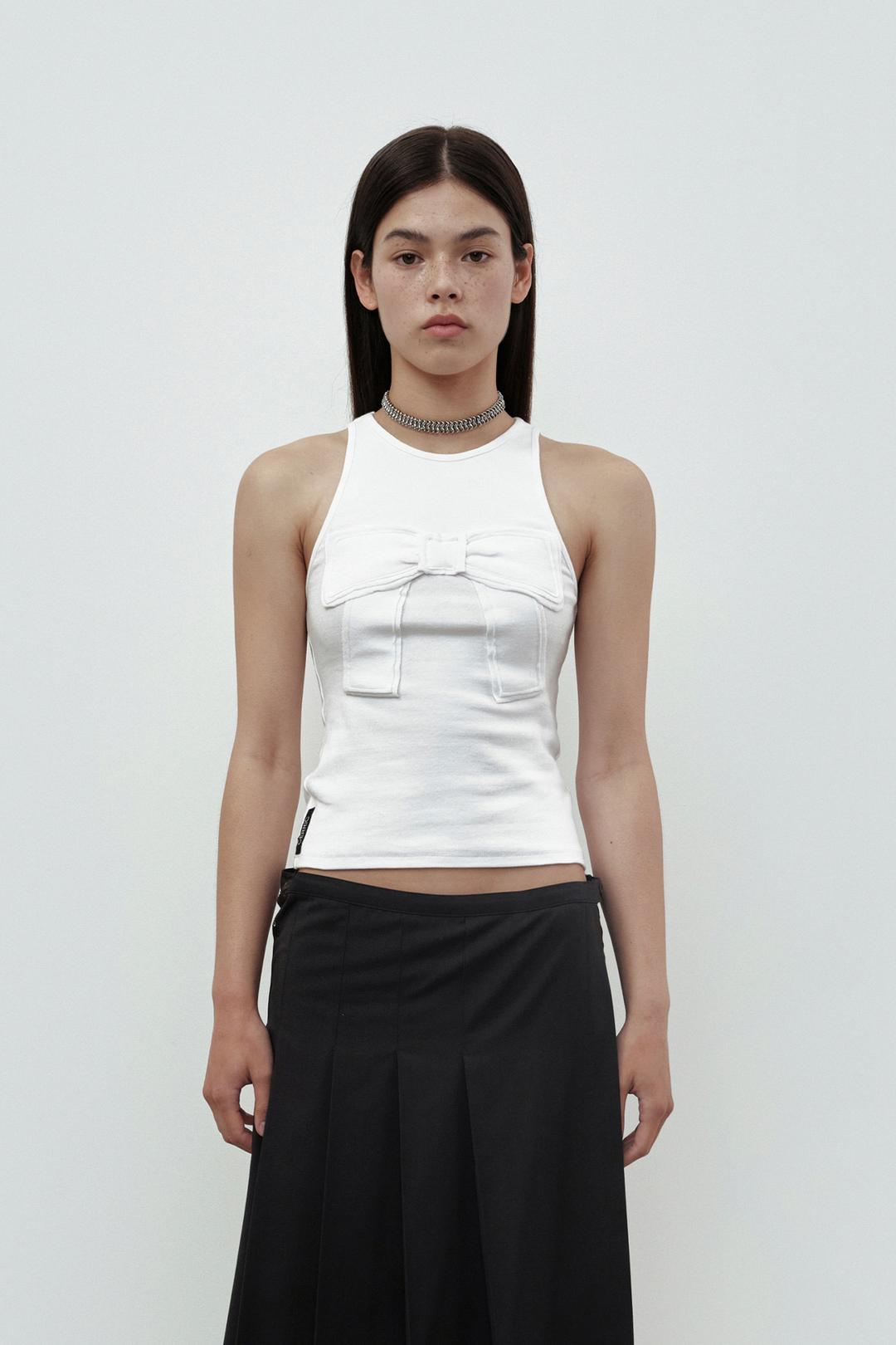 BIG RIBBON SLEEVELESS / WHITE