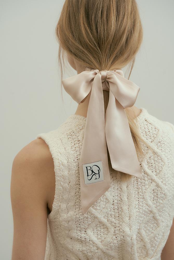 vere silk hair scarf - pink