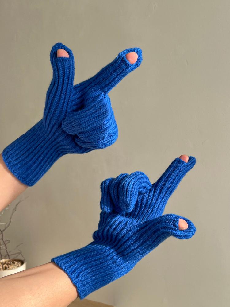 핑거홀 골지 니트 장갑 6컬러 겨울 남자 남성 여자 여성 커플 선물 터치 손가락 구멍