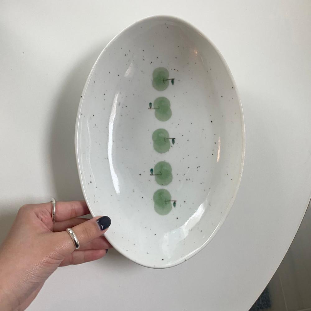 오아페 사과 타원 플레이트 apple oval plate