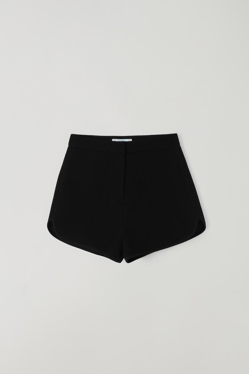 (4th re-stock) T/T Rib round short pants (black)