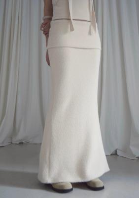 [ADELIO, HEART'S WHISPER] soft fur folding skirt, light beige