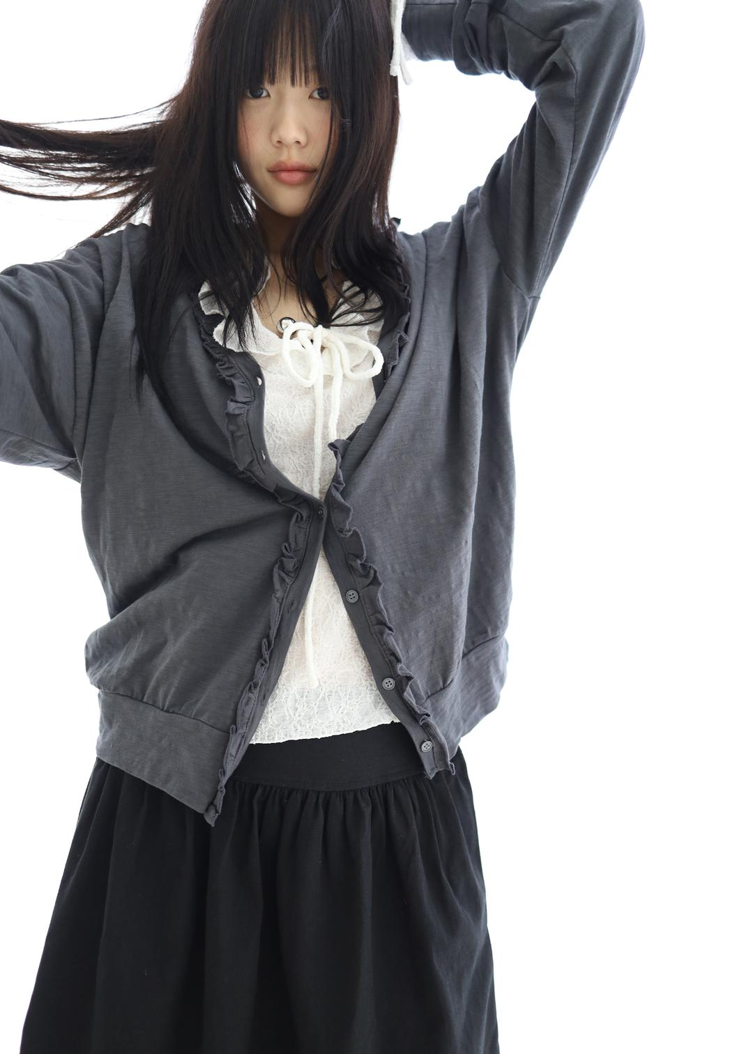 frill moir cardigan