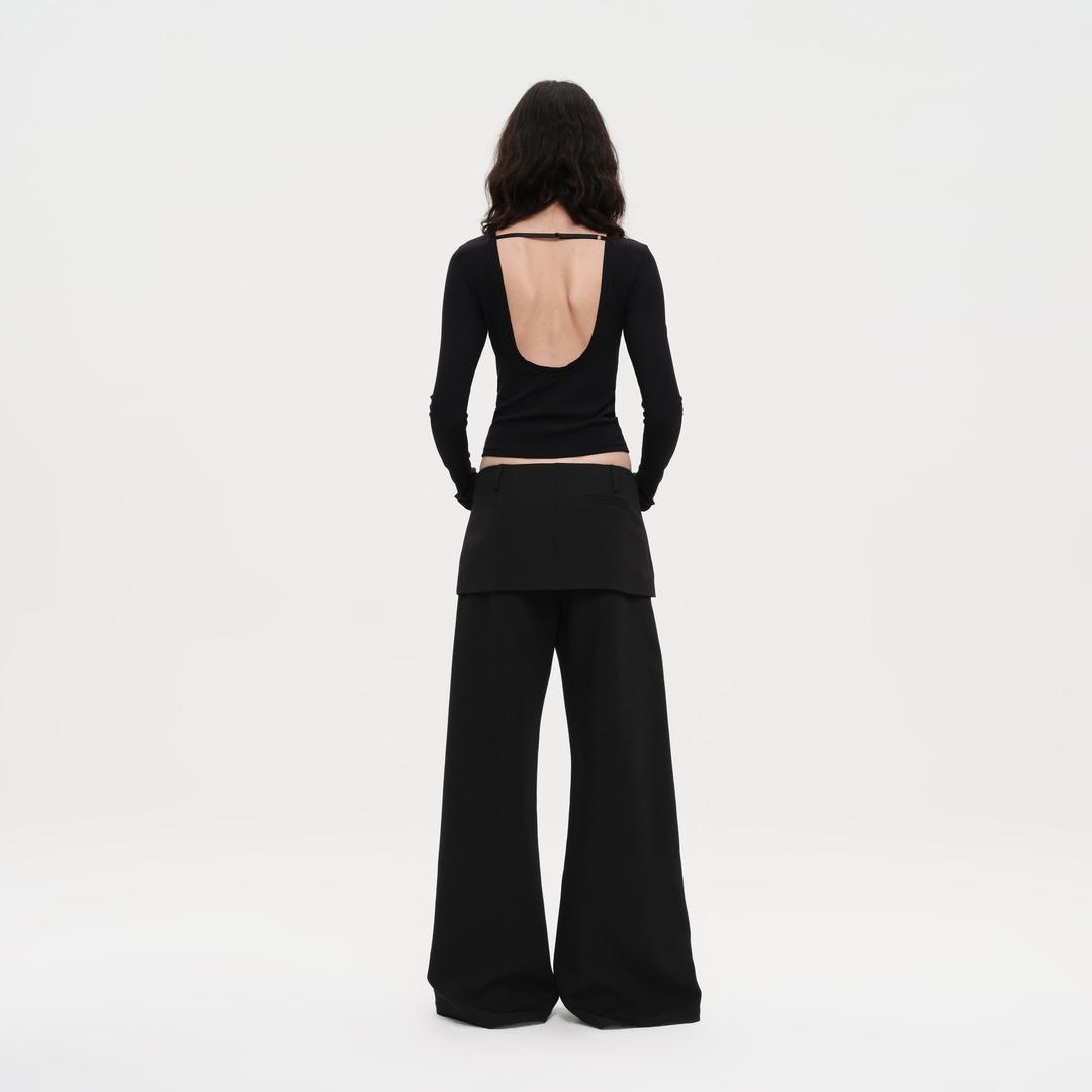 The One-strap Open Back Top - BLACK / S