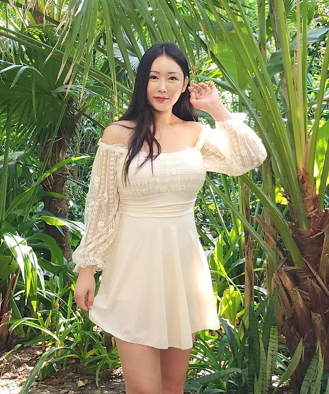 L-5XL 빅사이즈 심쿵 스퀘어넥 오프숄더 체형커버 긴팔 레이스 원피스 수영복