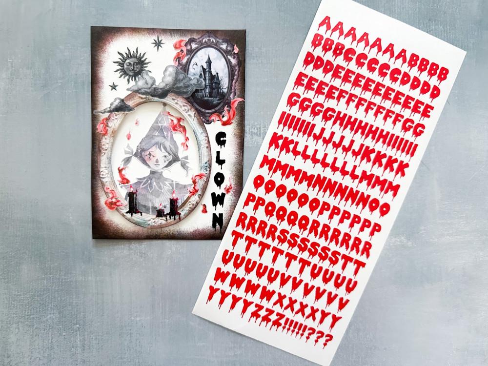 빈티지 고딕 다꾸 흐르는 알파벳 레터링 스티커 1매