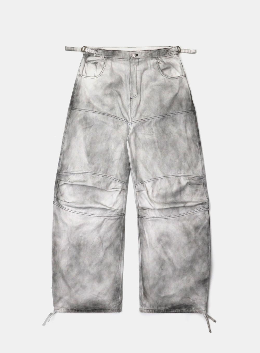 [w-pts25-029] Squad Convex Pants - Denim White