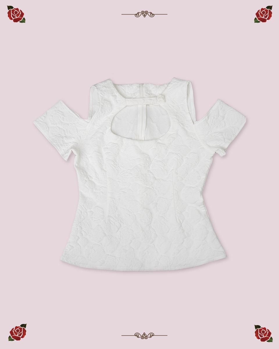 ROSE HALTER BLOUSE [IVORY]