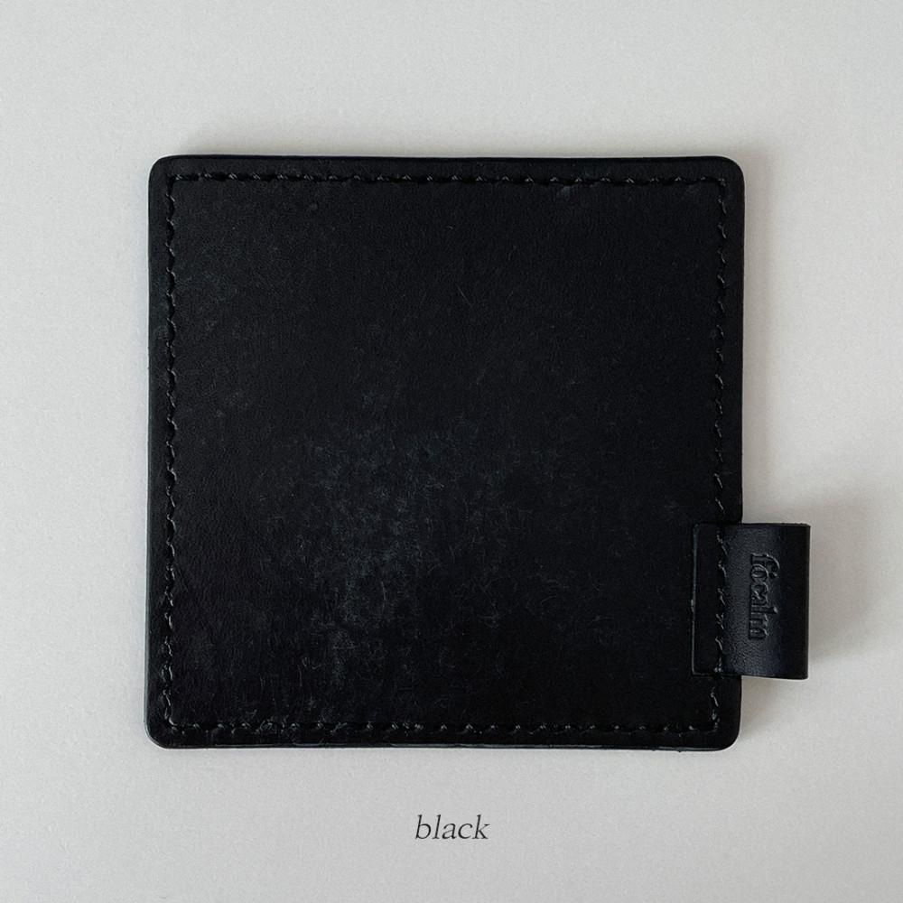 Comforty Tea Coaster 컴포티 티 코스터 - Black, 가죽 티코스터, 가죽 컵받침
