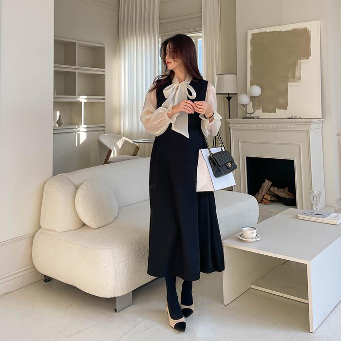 임부복*안감기모 단추조절 원피스