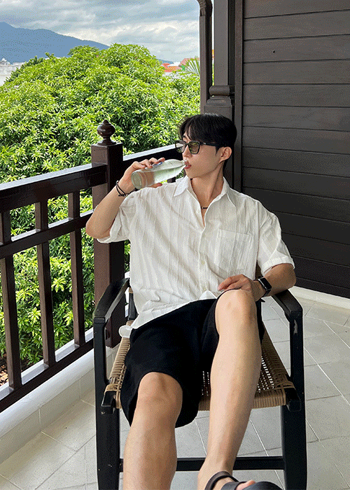 (premium)트리밍 슬리브 하프 셔츠 3colors