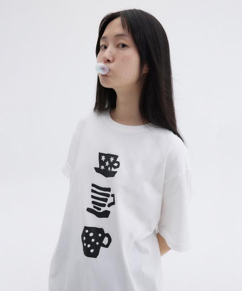 CUP OVERFIT T-SHIRT, WHITE