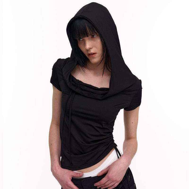 VALERIA  HOODIE TOP (BLACK)