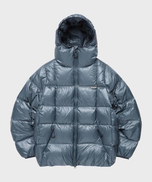 HOODED DUCK DOWN JACKET BLUE