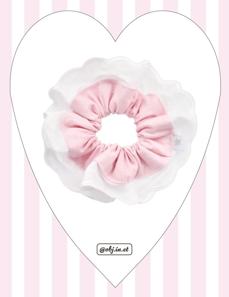 [오브진트] 레이스 스크런치 - 분홍  / 데님, 곱창밴드