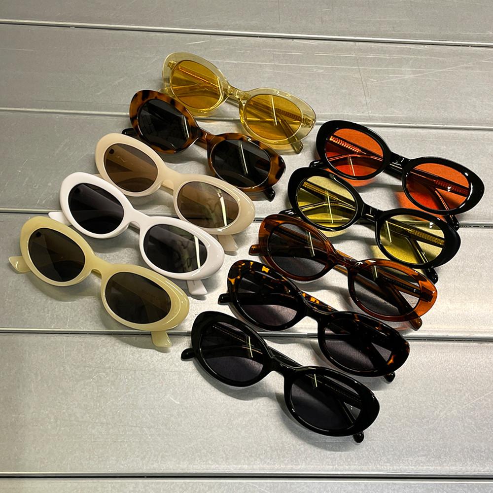 커트코베인 레트로 타원형 뿔테 틴트 선글라스 남자 여자 빈티지선글라스 캣아이 패션 색안경 자외선차단