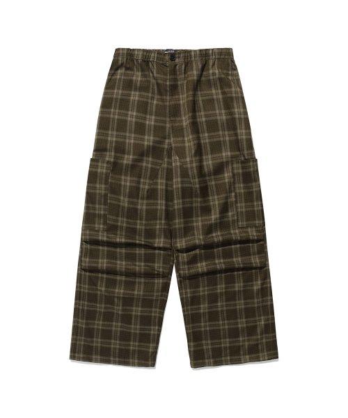 CHECK PARACHUTE CARGO PANTS_BROWN(NG2ESUPA11A)