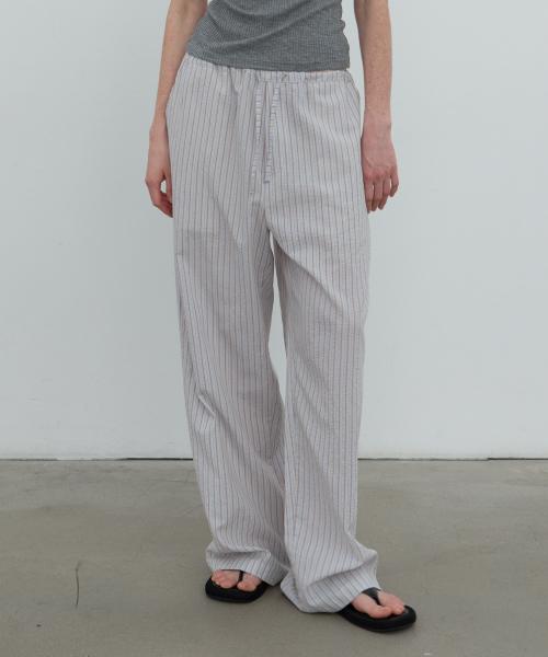 믹스 스트라이프 밴딩 팬츠 (라이트 그레이)