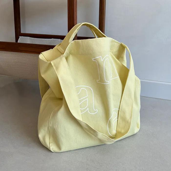 m.a.e logo bag_lemon yellow 토트 숄더백