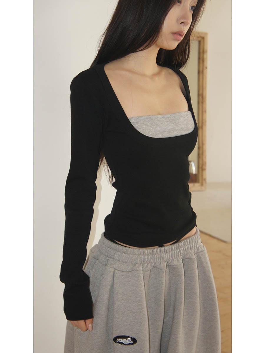 (4/14 예약배송) Layered ribbed top(b)