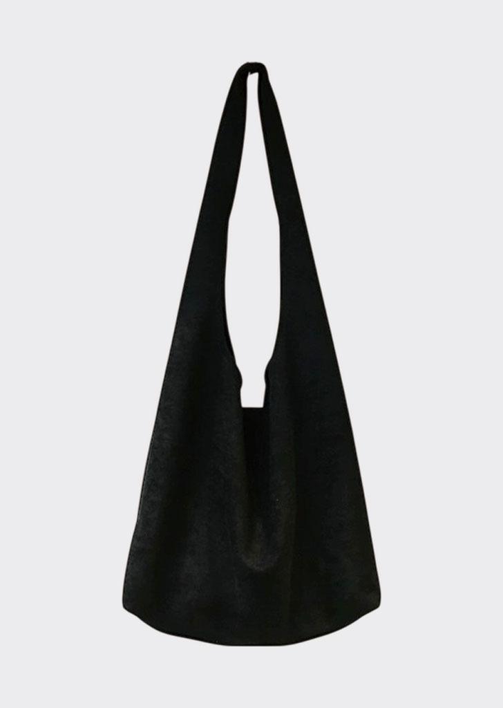 TOVE 2TYPE SHOULDER BAG - SUEDE BLACK + Pouch