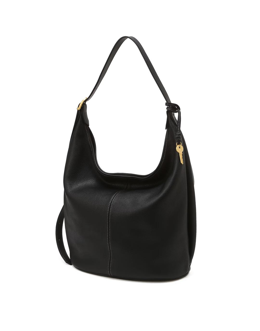 [La Cle] 라클레 블랙 레더 호보 숄더 L