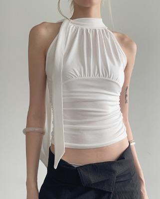 motive shirring tie tee (3color)