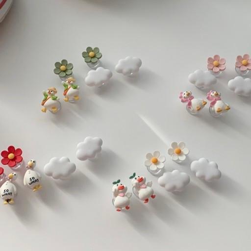 [당일출고] 미니미 오리 꽃 지비츠 세트 (6pcs)