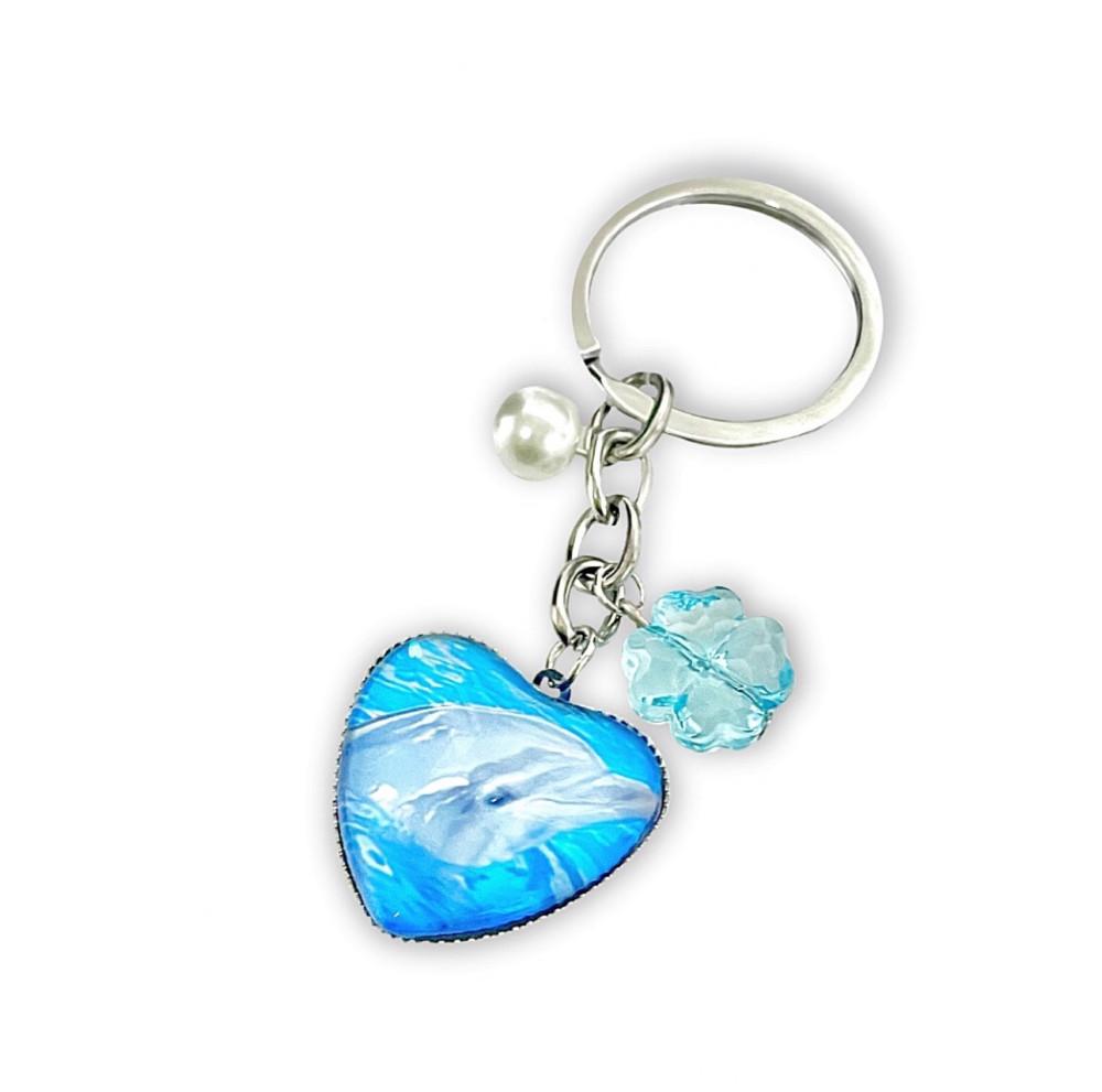 돌고래 펜던트 네잎클로버 키링