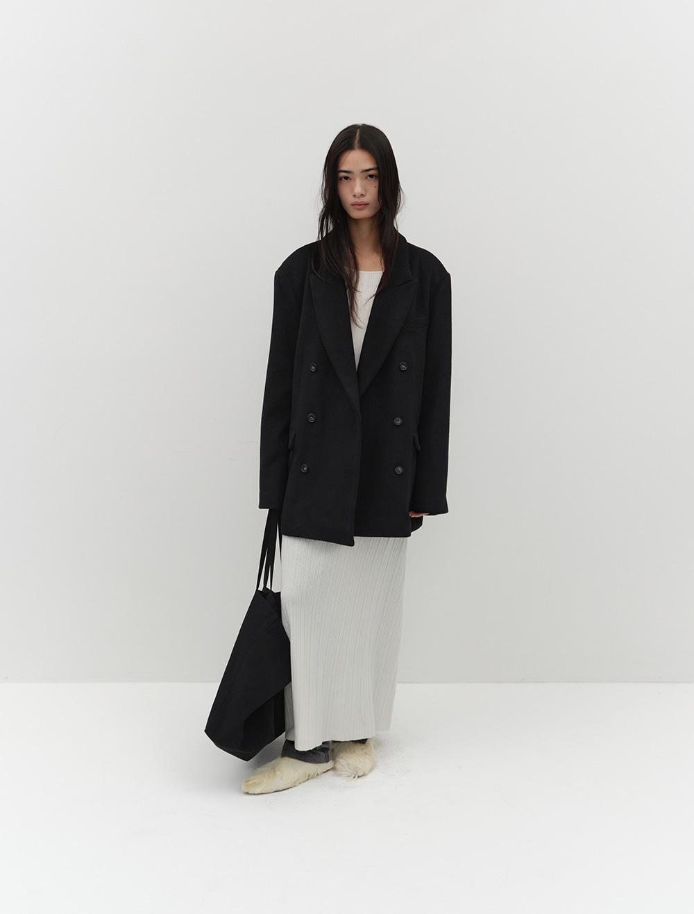 [1st REORDER] DOUBLE BREASTED WOOL BLAZER [BLACK]