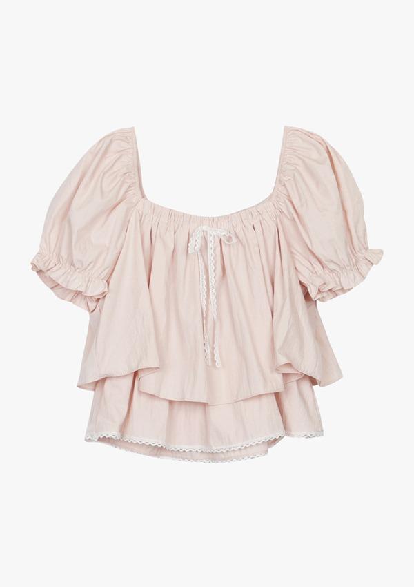 TIERED PUFF BLOUSE_PINK