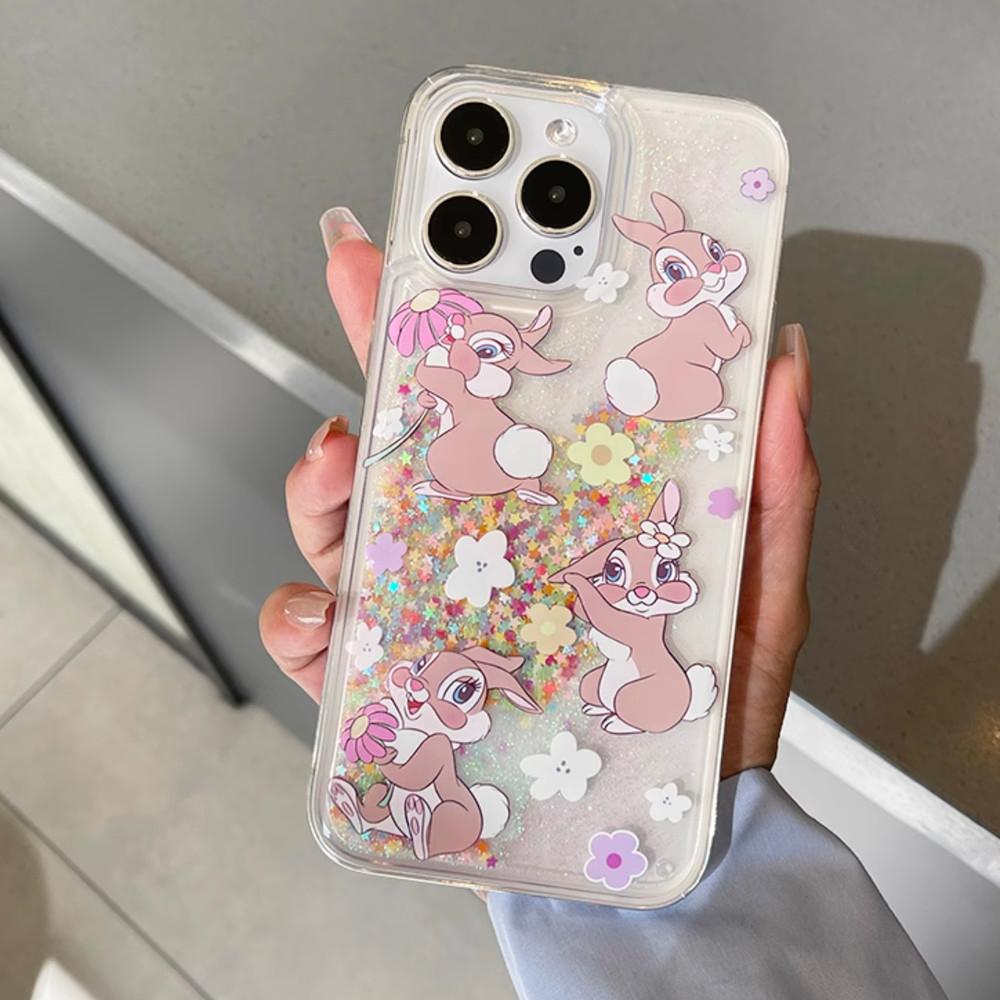 아이폰15프로케이스 글리터 캐릭터 케이스 별사탕밤비토끼바니