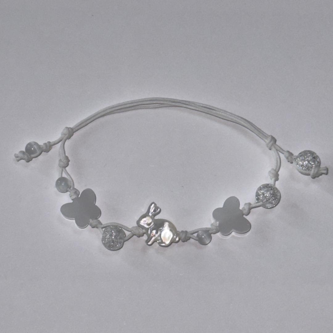 귀여운 팔찌 토끼 자개 나비 크리스탈 매듭 팔찌