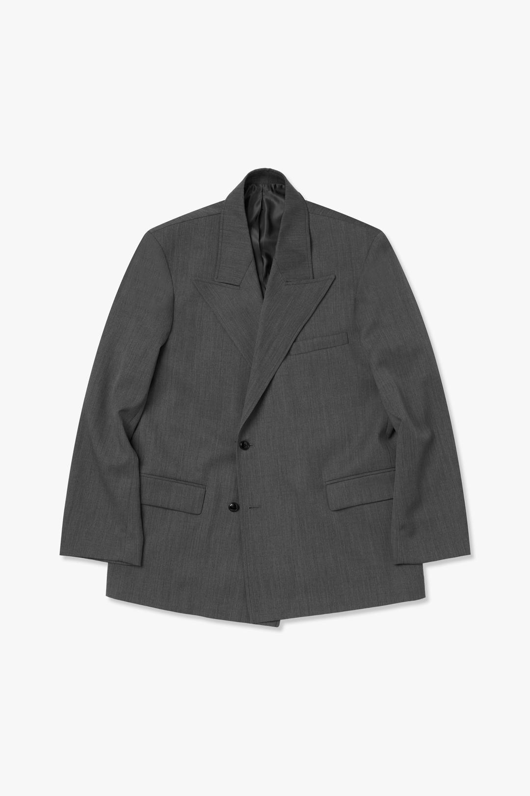 MID GREY TENOR DOUBLE BREASTED BLAZER