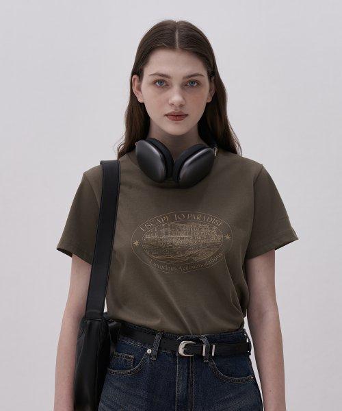 엘리오티(ELLIOTI)  Resort Line art Ts_Chocolate Brown - 사이즈 & 후기 | 무신사