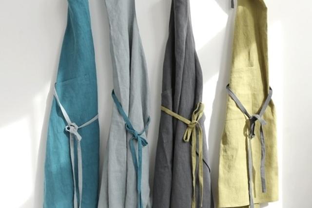 감각적인 린넨 롱 앞치마 4color