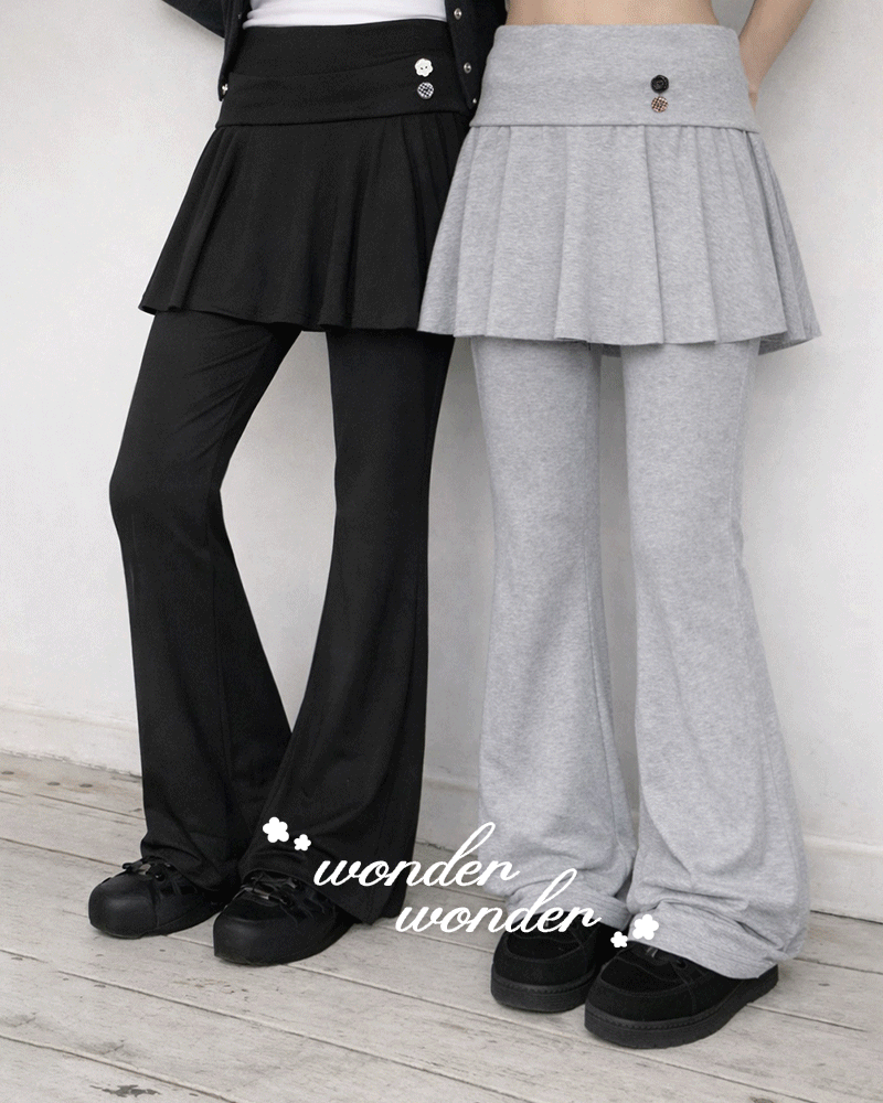 원더원더 [얼리버드15%/MADE] 파루 폴딩 부츠컷 스커트 팬츠