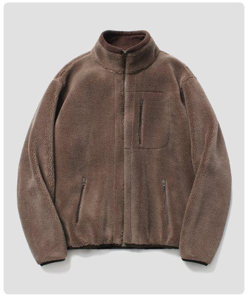 양털 플리스 집업 자켓_Brown
