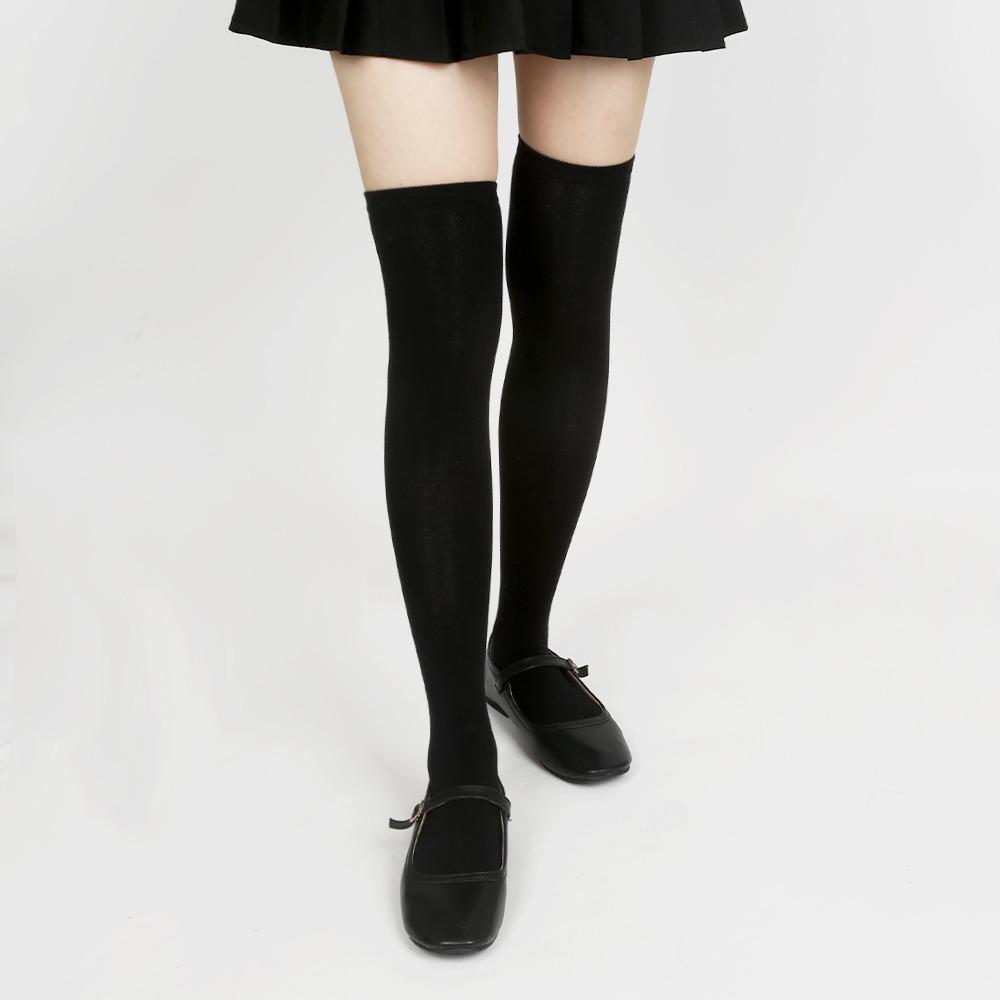 W602 쫀쫀한 여자 무지 오버니삭스 스타킹