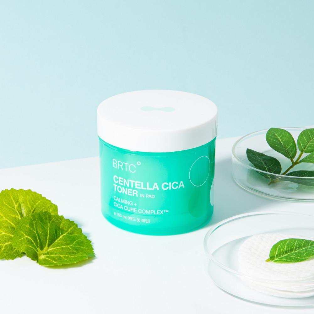 BRTC 센텔라시카 토너 인 패드 80매  / 매일 세안 직후 토너+에센스 올인원 패드, 병풀추출물 함유/비건화장품