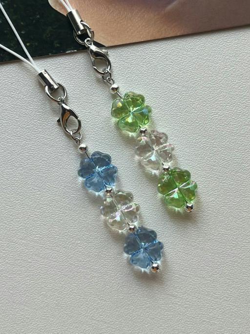 🍀그린, 블루 네잎클로버 키링, 핸드폰줄🍀