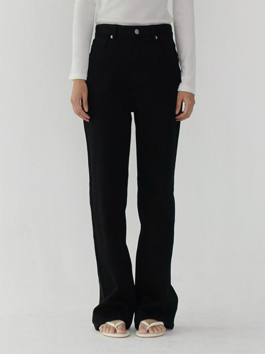[기모옵션] 뮤 스트레이트 블랙 팬츠