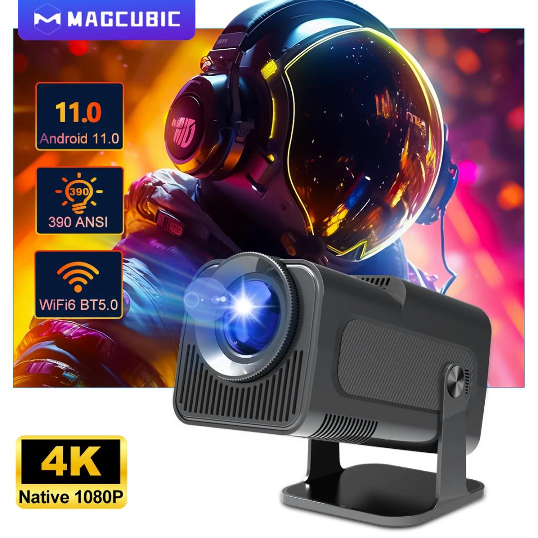 Magcubic 4K 안드로이드 11 프로젝터, 네이티브 1080P 390ANSI HY320 듀얼 와이파이 6 BT5.0 1920x1080P 시네마 휴대용 프로젝터, 업그레이드된 HY300