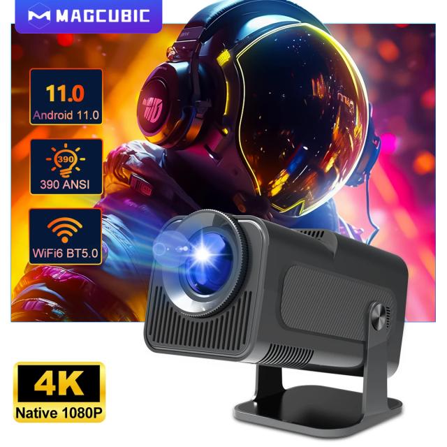 Magcubic 4K 안드로이드 11 프로젝터, 네이티브 1080P 390ANSI HY320 듀얼 와이파이 6 BT5.0 1920x1080P 시네마 휴대용 프로젝터, 업그레이드된 HY300