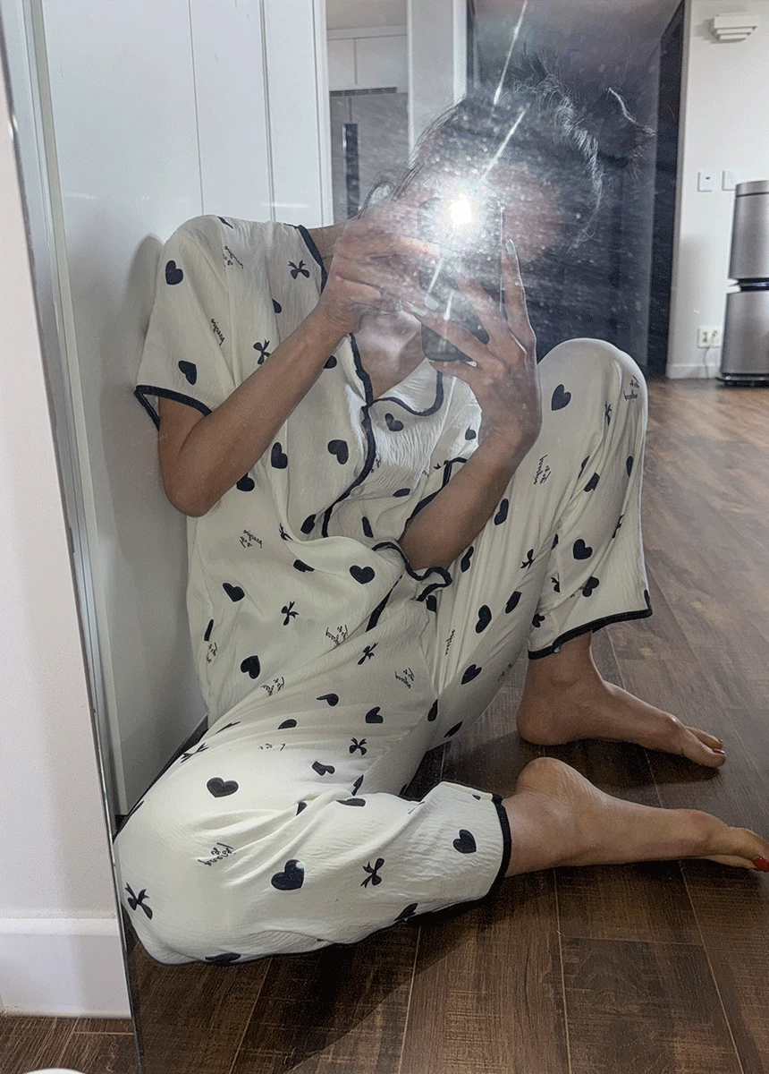 [3피스] 슬리핑 하트 파자마 세트